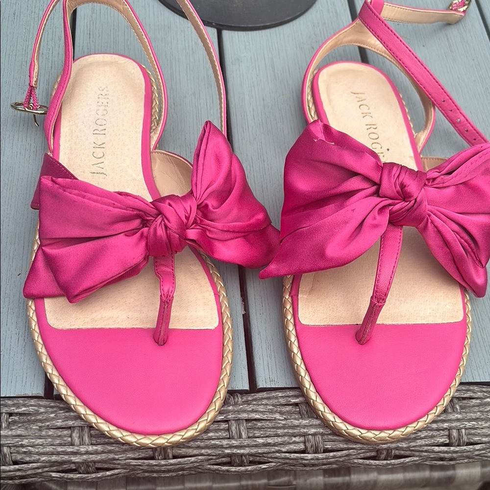 Jack Rogers Pink Bow Sandals